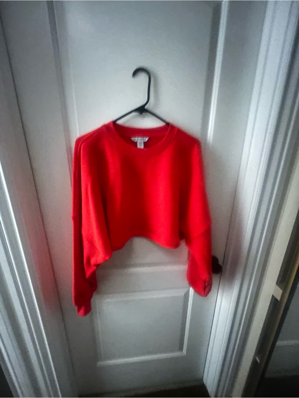 Athleta Red Cropped Crewneck Sweater